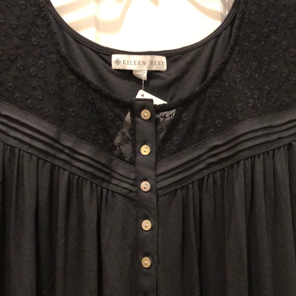 EILEEN WEST NIGHTGOWN MODAL CALF LENGTH in Black NWT sz S, L, XL